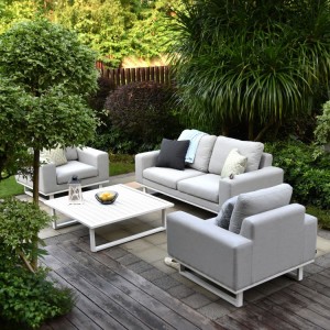 Maze Lounge Outdoor Fabric Ethos Lead Chine 2 Seat Sofa Set 