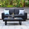 Maze Lounge Outdoor Fabric Ethos Charcoal 2 Seat Sofa Set 