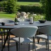 Maze Lounge Outdoor Fabric Pebble Flanelle 8 Seat Oval Dining Set  