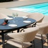 Maze Lounge Outdoor Fabric Pebble Taupe 6 Seat Oval Dining Set  