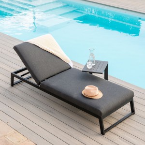 Maze Lounge Outdoor Fabric Allure Charcoal Sunlounger 