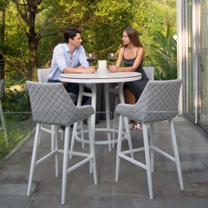 Maze Lounge Outdoor Fabric Regal Lead Chine 4 Seat Round Bar Set