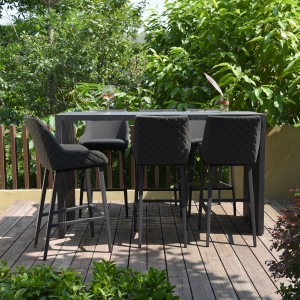 Maze Lounge Outdoor Fabric Regal Charcoal 6 Seat Rectangular Dining Set