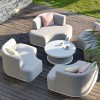 Maze Lounge Outdoor Fabric Snug Lifestle Suite with Rising Table in Lead Chine 