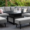 Maze Lounge Outdoor Fabric Ambition Flanelle Corner Group with Rising Table