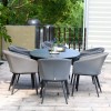 Maze Lounge Outdoor Fabric Ambition Flanelle 6 Seat Oval Dining Set 