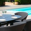 Maze Lounge Outdoor Fabric Ambition Charcoal 6 Seat Oval Dining Set   
