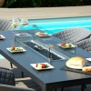 Maze Lounge Outdoor Fabric Ambition Flanelle 8 Seat Rectangular Fire Pit Dining Set  