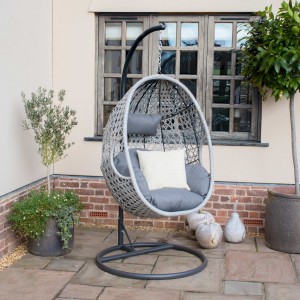 Maze Rattan Garden Furniture Ascot Hanging Chair With Weatherproof Cushions 