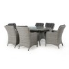 Maze Rattan Garden Furniture Ascot 6 Seat Oval Dining Set with Weatherproof Cushions  