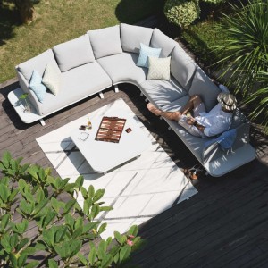 Maze Lounge Outdoor Fabric Cove Lead Chine Corner Sofa Group  