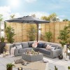 Nova Garden Furniture Galaxy Grey 3.5m Round LED Cantilever Parasol 