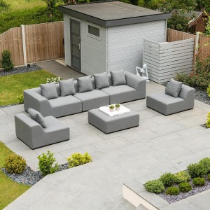 Nova Garden Furniture Buddha Flanelle Fabric 3 Seater Sofa Set with Footstool  