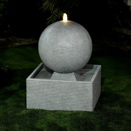 Nova Garden Furniture Axel Large Light Grey Water Feature with 1 LED Light