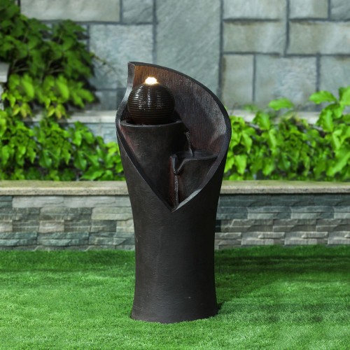 Nova Garden Furniture Galina Dark Grey Water Feature with 1 LED Light