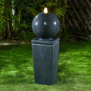 Nova Garden Furniture Salem Dark Grey Water Feature with 1 LED Light
