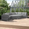 Nova Garden Furniture Hampton Grey Rattan Deluxe Corner Sofa Set with Coffee Table 
