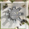 Nova Garden Furniture Sienna Grey Rattan 8 Seat Round Dining Set  
