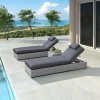 Nova Garden Furniture Rhodes Rattan White Wash Sun Lounger Set