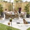 Nova Garden Furniture Isabella Willow Rattan 2 Seater Sofa Set with High Rise Coffee Table  