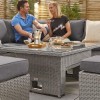 Nova Garden Furniture Ciara White Wash Rattan Right Hand Corner Dining Set with Rising Table  