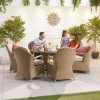 Nova Garden Furniture Leeanna Willow Rattan 6 Seat Round Dining Set  