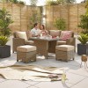 Nova Garden Furniture Ciara Willow Rattan Compact Corner Dining Set with Parasol Hole Table 