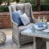 Nova Garden Furniture Oyster Weatherproof Duracore 3 Seat High Back Sofa Set with Coffee Table 