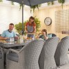 Nova Garden Furniture Leeanna White Wash Rattan 8 Seat Rectangular Dining Set  