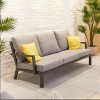 Nova Garden Furniture Vogue Aluminium 3 Seater Sofa Dining Set with Rising Table & Bench  