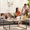 Nova Garden Furniture Tranquility Flanelle Fabric Corner Sofa Set with Coffee Table & Lounge Chair 