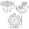 Nova Garden Furniture Thalia White Wash Rattan 8 Seat Round Dining Set  