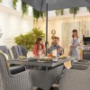 Nova Garden Furniture Thalia White Wash Rattan 6 Seat Rectangular Dining Set  