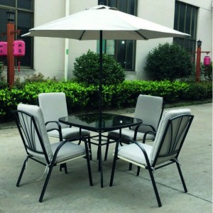 Royalcraft Metal Garden Furniture Amalfi Ivory 4 Seater Padded Dining Set