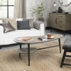 Vintage Weathered Oak Dining Furniture Shaped Coffee Table