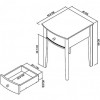 Whitby Scandi Oak Furniture Grey 1 Drawer Nightstand