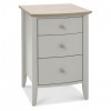 Whitby Scandi Oak Furniture Grey 3 Drawer Nightstand