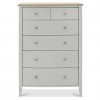 Whitby Scandi Oak Furniture Grey 6 Drawer Chest
