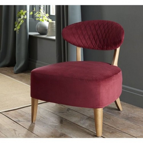 Margot Living Room Furniture Crimson Velvet Fabric Casual Chair