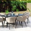 Maze Lounge Outdoor Fabric Taupe Ambition 6 Seat Oval Dining Set 