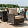 Maze Rattan Garden Furniture Venice Brown Dining Set with Ice Bucket and Rising Table 