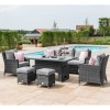 Maze Rattan Garden Furniture Venice Grey Dining Set with Ice Bucket and Rising Table   