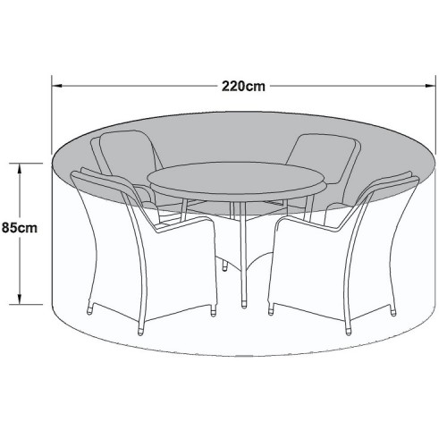 Maze Rattan Outdoor Furniture Cover for 4 Seat Round Dining Set