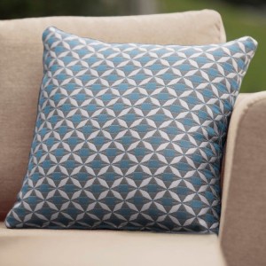 Maze Lounge Outdoor Fabric Scatter Cushion in Mosaic Blue