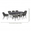 Maze Lounge Outdoor Fabric Zest 8 Seat Oval Dining Set in Flanelle 