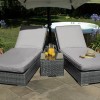 Maze Rattan Garden Furniture Orlando Grey Sunlounger Set  
