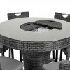 Maze Rattan Garden Furniture 6 Seater Round Bar Set with Ice Bucket in Grey Weave
