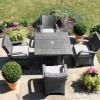 Maze Rattan Texas Garden Grey 4 Seater Square Table Set