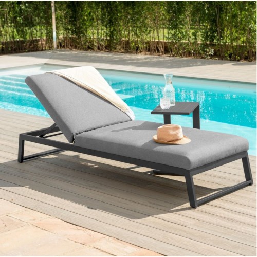 Maze Lounge Outdoor Fabric Allure Sunlounger in Flanelle  