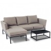 Maze Lounge Outdoor Fabric Pulse Chaise Sofa Set in Taupe 